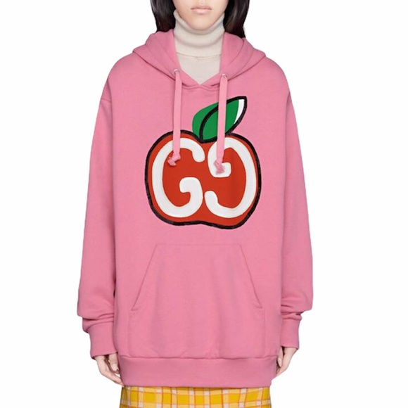 Brand New Gucci Hooded Sweatshirt GG Apple Print - Picture 10 of 12